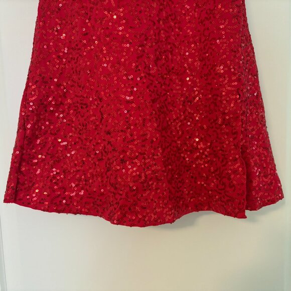 Weissman Red Sequined Dance Costume Dress Leotard Size Girls M - Picture 4 of 10